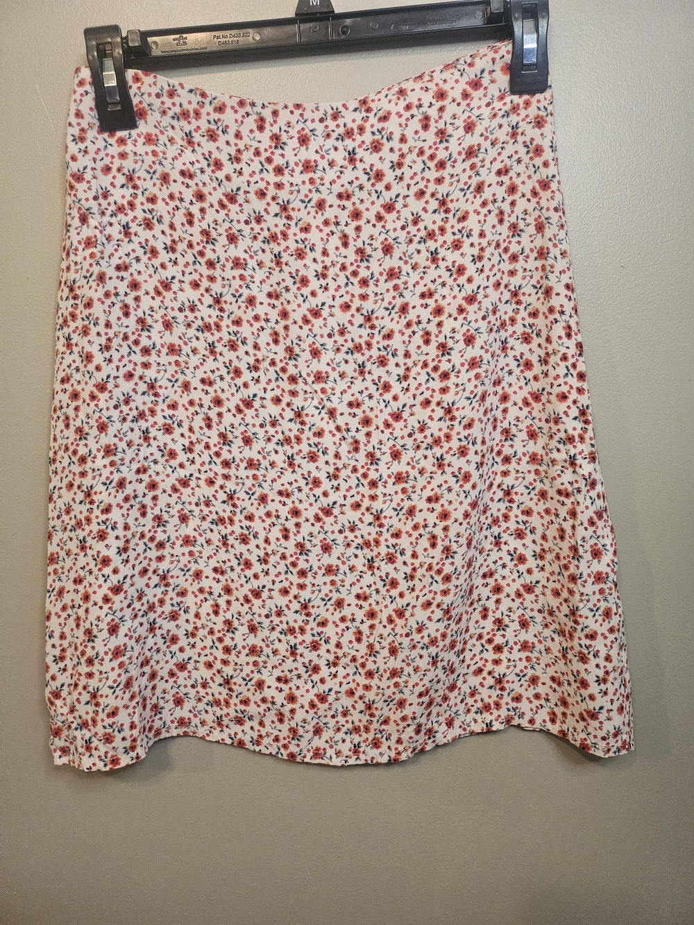 Brandy Melville Red Floral A-Line Mini Skirt on White